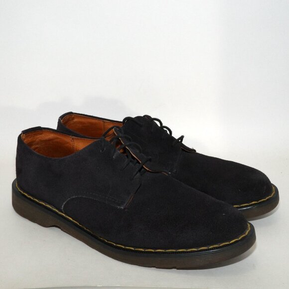 Vintage Made in England UK Dr. Martens Black Suede Oxford Lace Up 4 Eye Mens 11 - Picture 5 of 14
